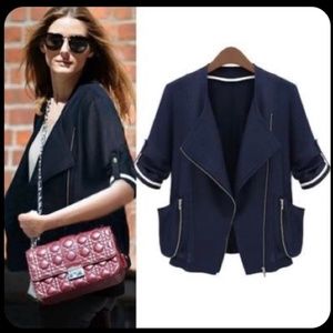 NWT GOODNIGHT MACAROON Navy Varsity Jacket XL
